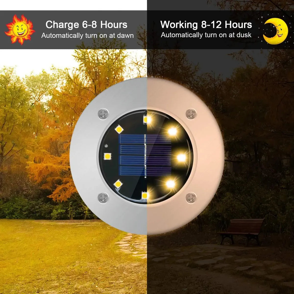 Estaca Reflector Pinche Acero Para Jardin Led Solar Set X 4