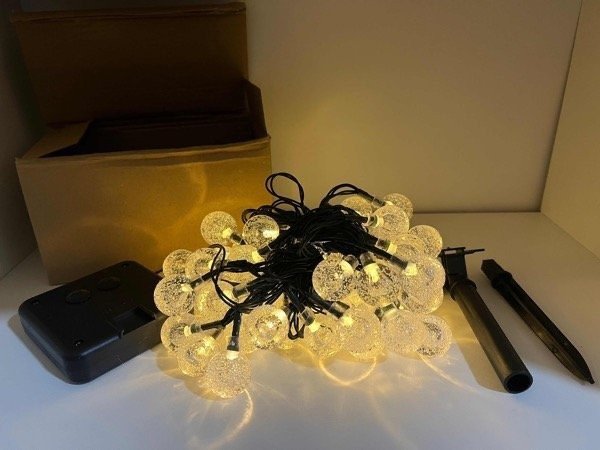 Bolitas Cristal Solar 30LED 4.5Mts