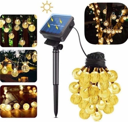 Bolitas Cristal Solar 30LED 4.5Mts