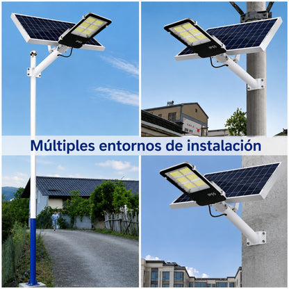 Reflector Led Solar 1800w Con Soporte Panel Y Control
