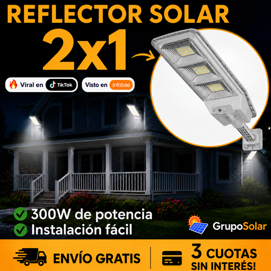 2x1 Reflector Solar Industrial 300W Exterior | 0$ en tu Factura de Luz