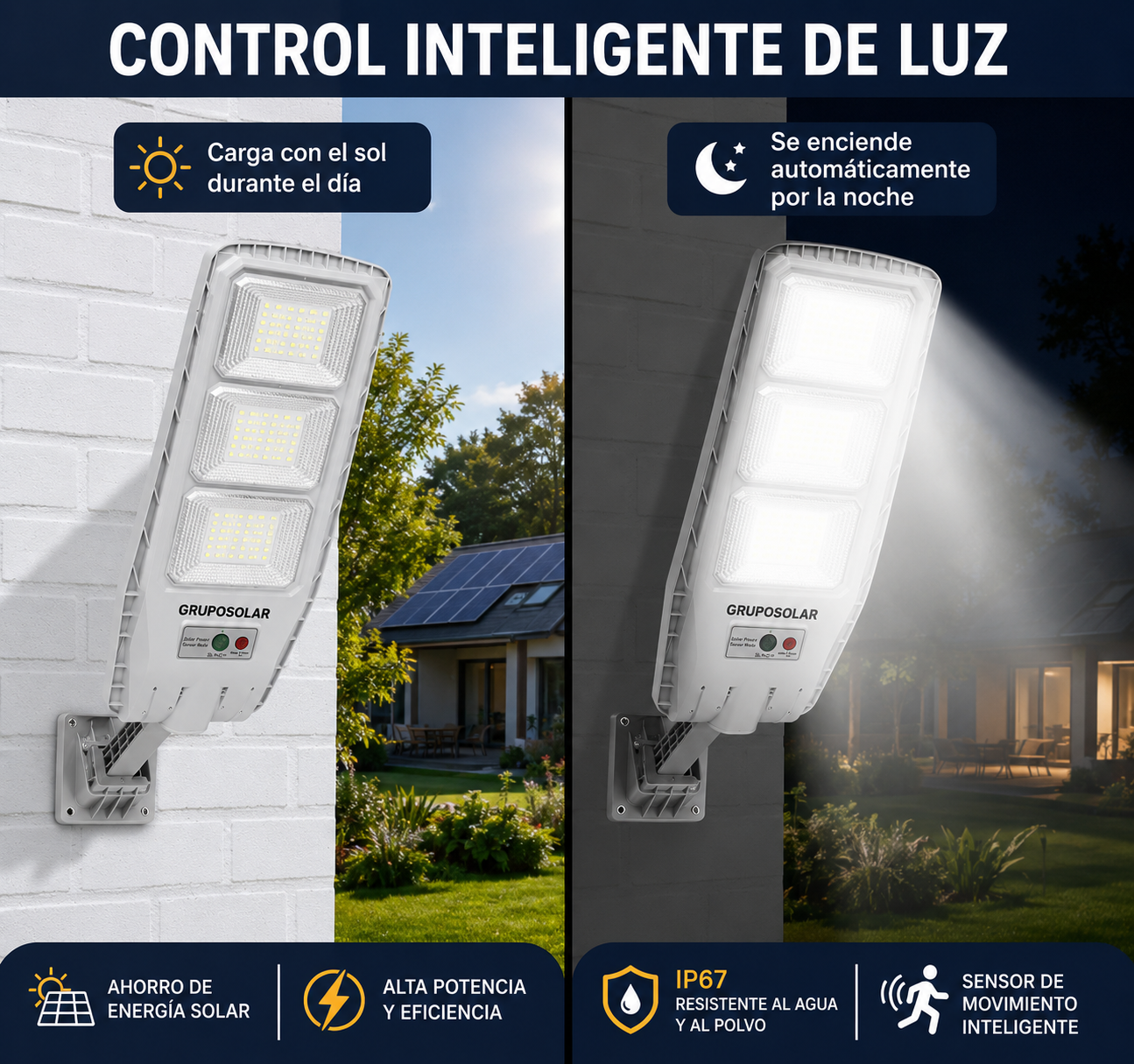2x1 Reflector Solar Industrial 300W Exterior | 0$ en tu Factura de Luz