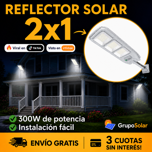 2x1 Reflector Solar Industrial 300W Exterior | 0$ en tu Factura de Luz
