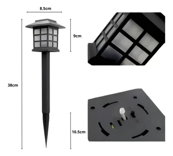 2x1 Estaca Led Solar Efecto Llama Exterior