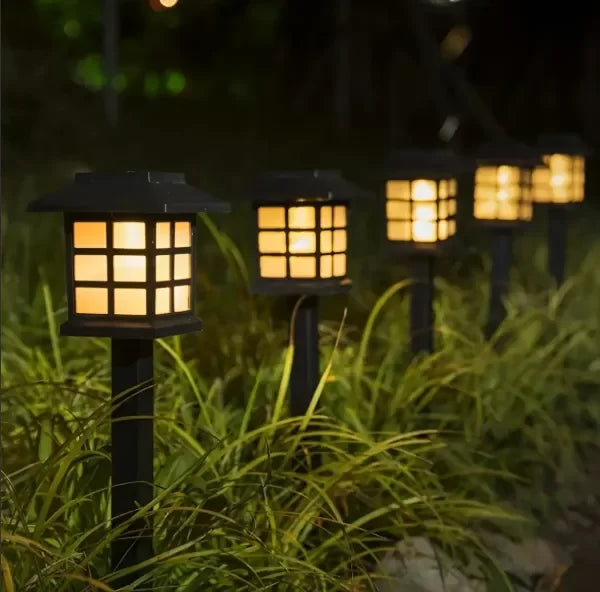 2x1 Estaca Led Solar Efecto Llama Exterior
