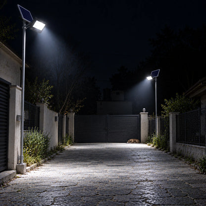 Reflector Led Solar 100w Con Soporte Panel Y Control